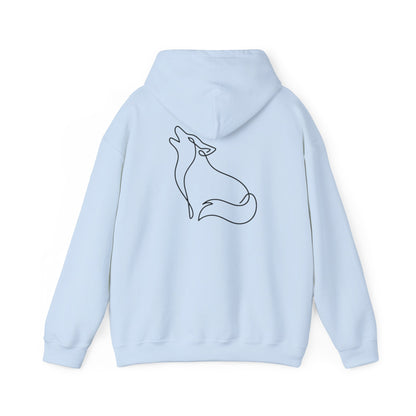 Wolf One Line Hoodie - Back Print