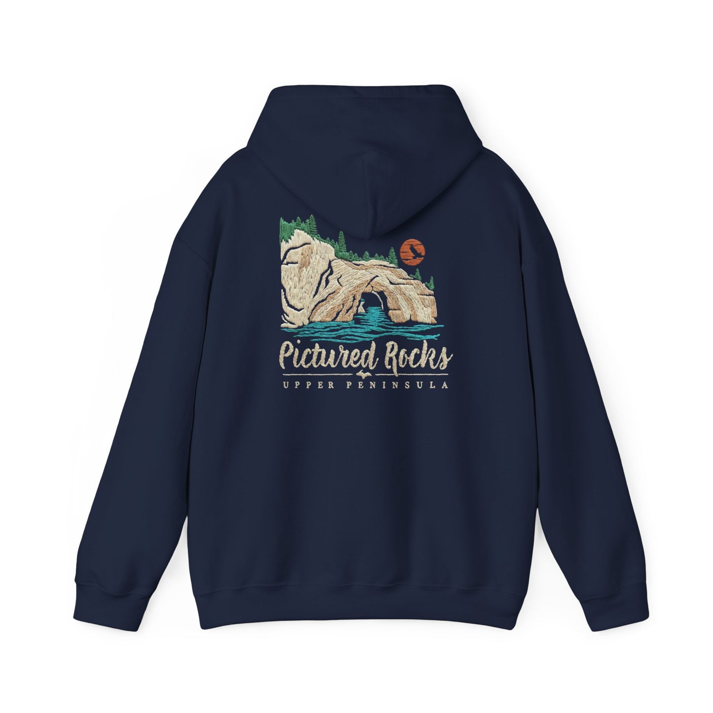 Pictured Rocks Lover's Leap Hoodie - Back Print