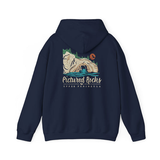 Pictured Rocks Lover's Leap Hoodie - Back Print