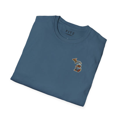 Michigan Scenic Patch Print T-Shirt - Back Print