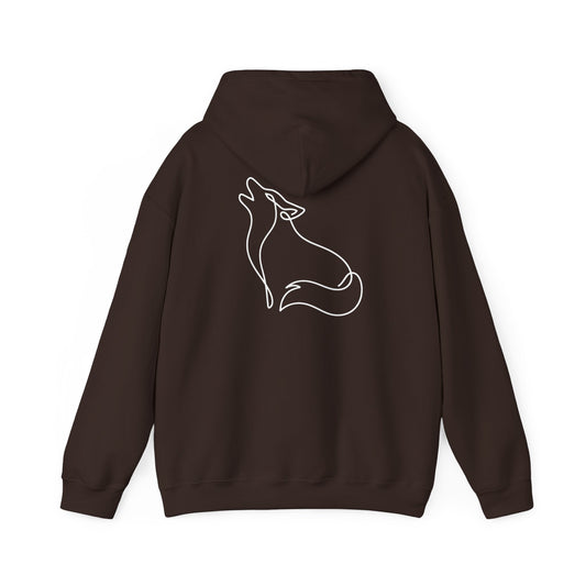 Wolf One Line Hoodie - Back Print