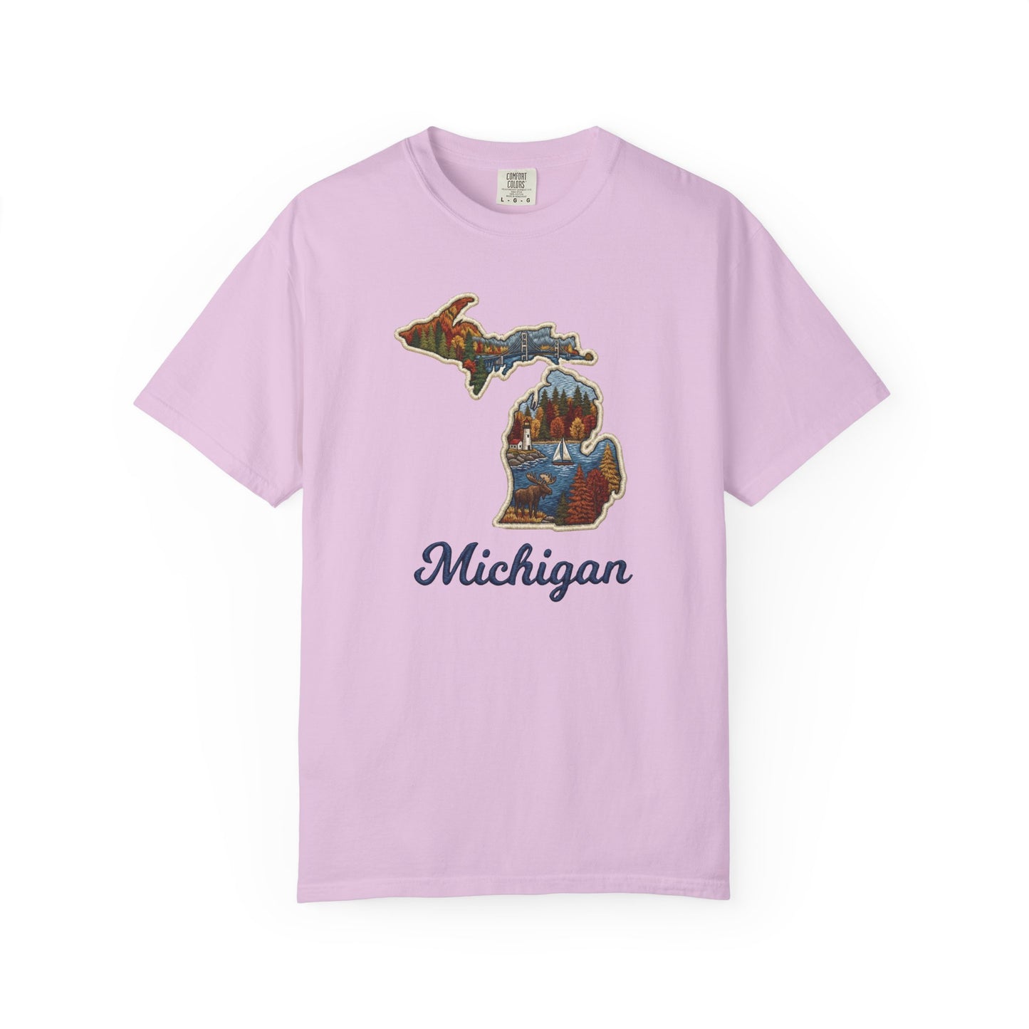 Michigan Scenic Patch Print T-Shirt - Heavyweight Comfort Colors