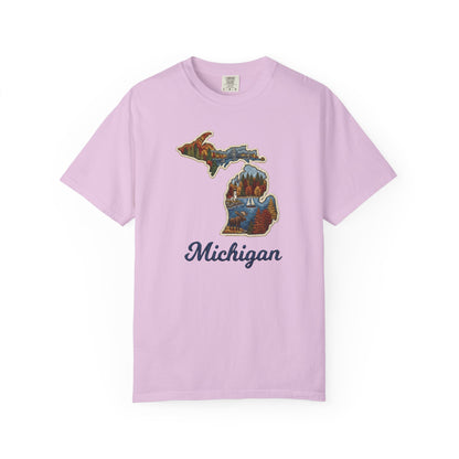 Michigan Scenic Patch Print T-Shirt - Heavyweight Comfort Colors