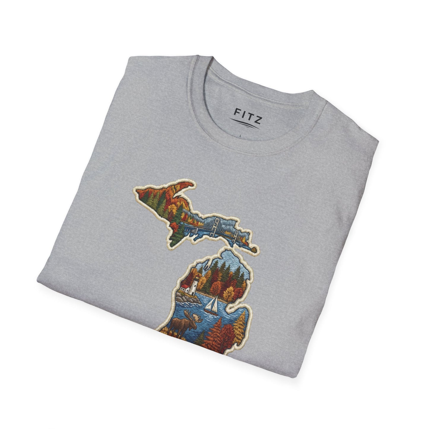 Michigan Scenic Patch Print T-Shirt