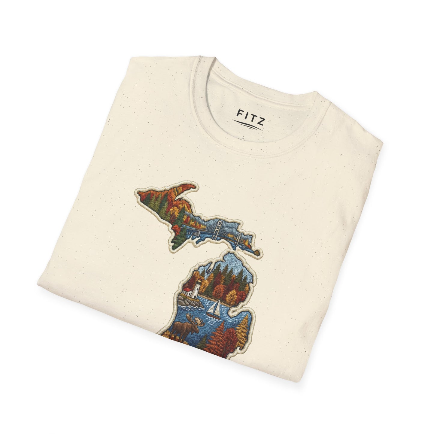 Michigan Scenic Patch Print T-Shirt