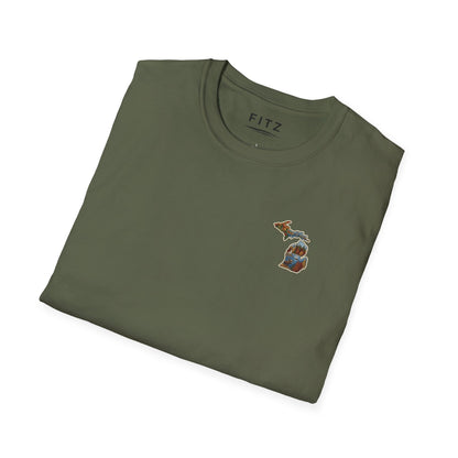 Michigan Scenic Patch Print T-Shirt - Back Print