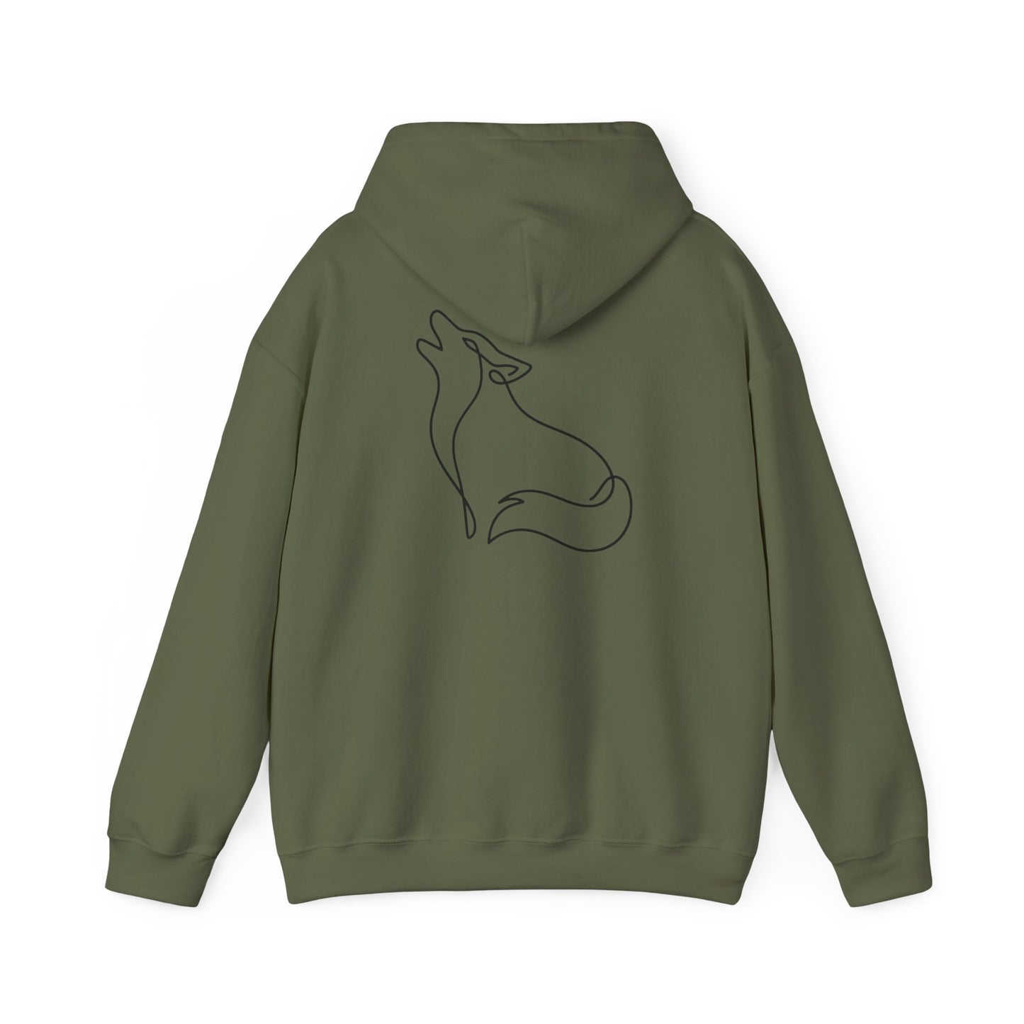 Wolf One Line Hoodie - Back Print