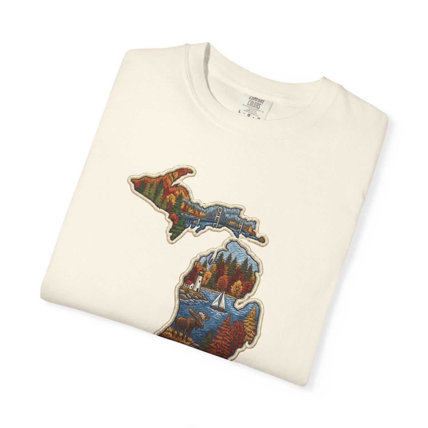 Michigan Scenic Patch Print T-Shirt - Heavyweight Comfort Colors