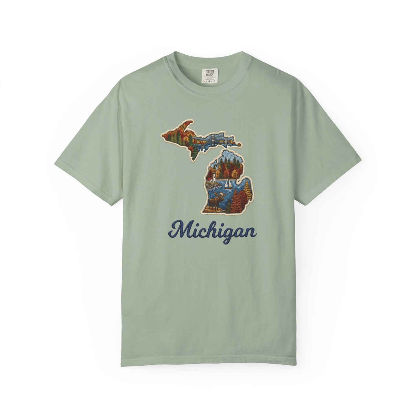 Michigan Scenic Patch Print T-Shirt - Heavyweight Comfort Colors