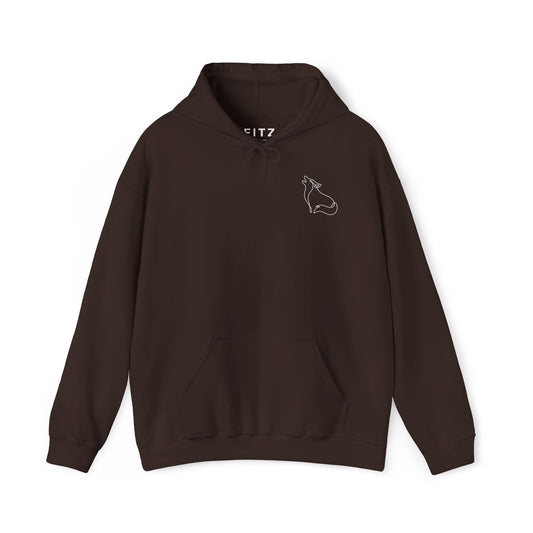 Wolf One Line Hoodie - Back Print