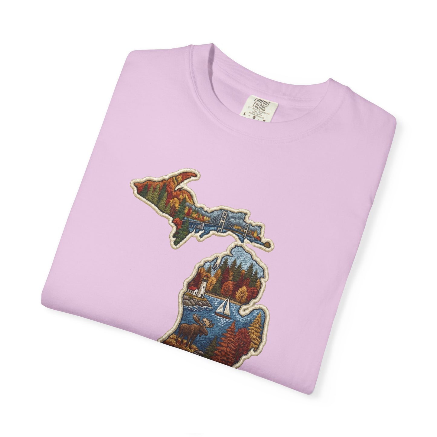 Michigan Scenic Patch Print T-Shirt - Heavyweight Comfort Colors
