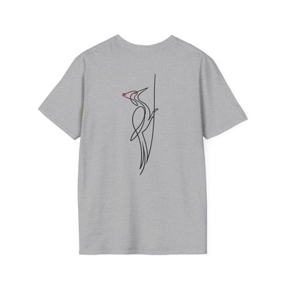 Pileated Woodpecker One Line T-Shirt - Back Print