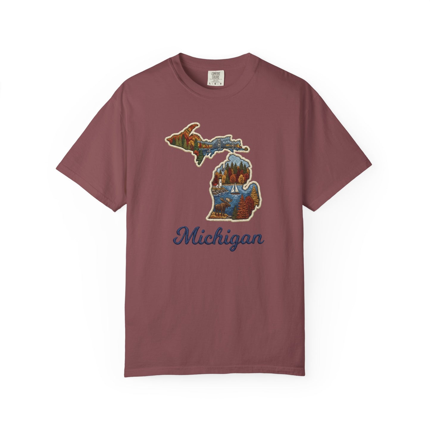 Michigan Scenic Patch Print T-Shirt - Heavyweight Comfort Colors