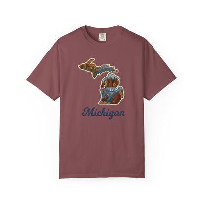 Michigan Scenic Patch Print T-Shirt - Heavyweight Comfort Colors