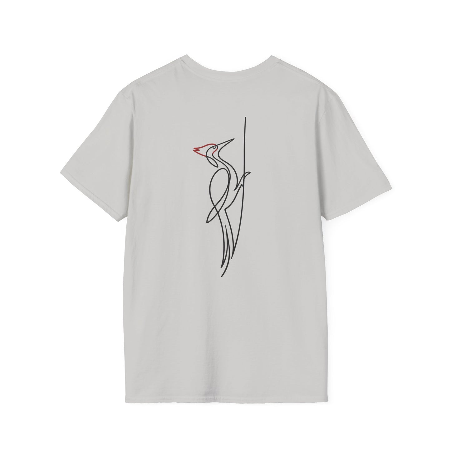 Pileated Woodpecker One Line T-Shirt - Back Print