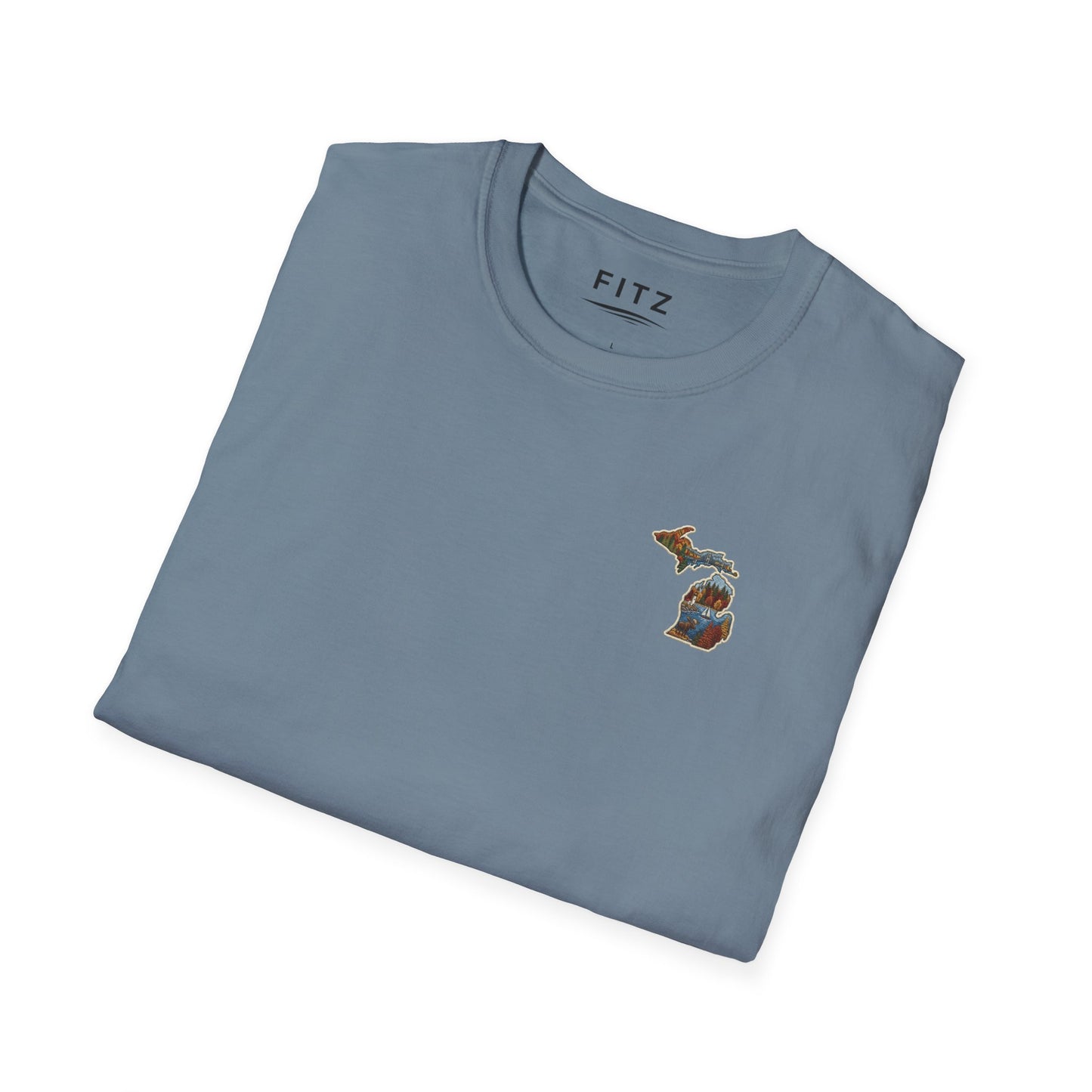 Michigan Scenic Patch Print T-Shirt - Back Print