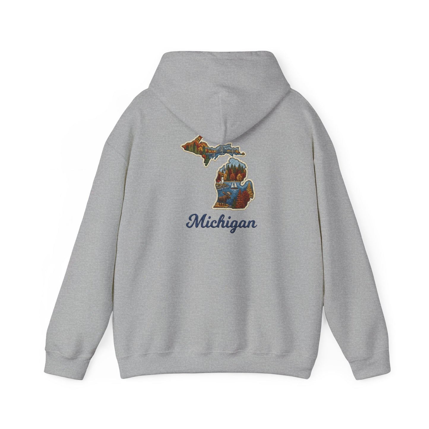 Michigan Scenic Patch Print Hoodie - Back Print