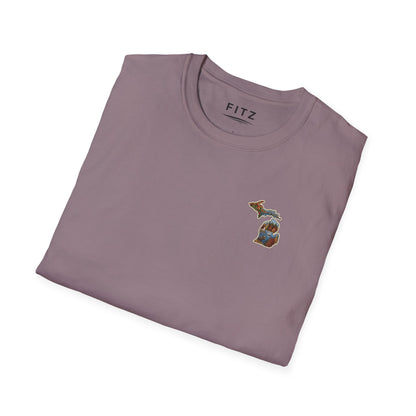 Michigan Scenic Patch Print T-Shirt - Back Print