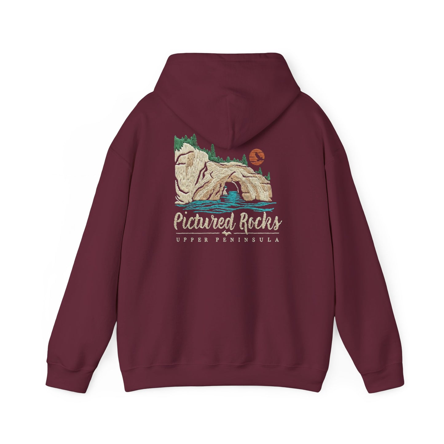 Pictured Rocks Lover's Leap Hoodie - Back Print