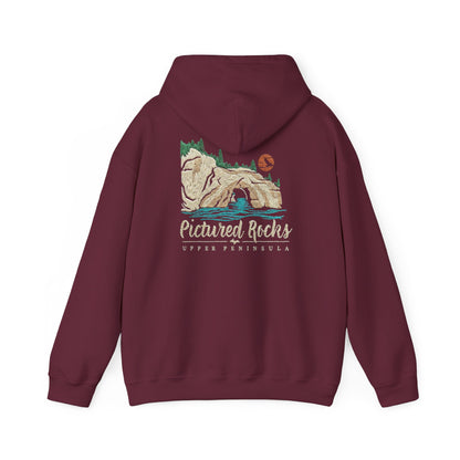 Pictured Rocks Lover's Leap Hoodie - Back Print