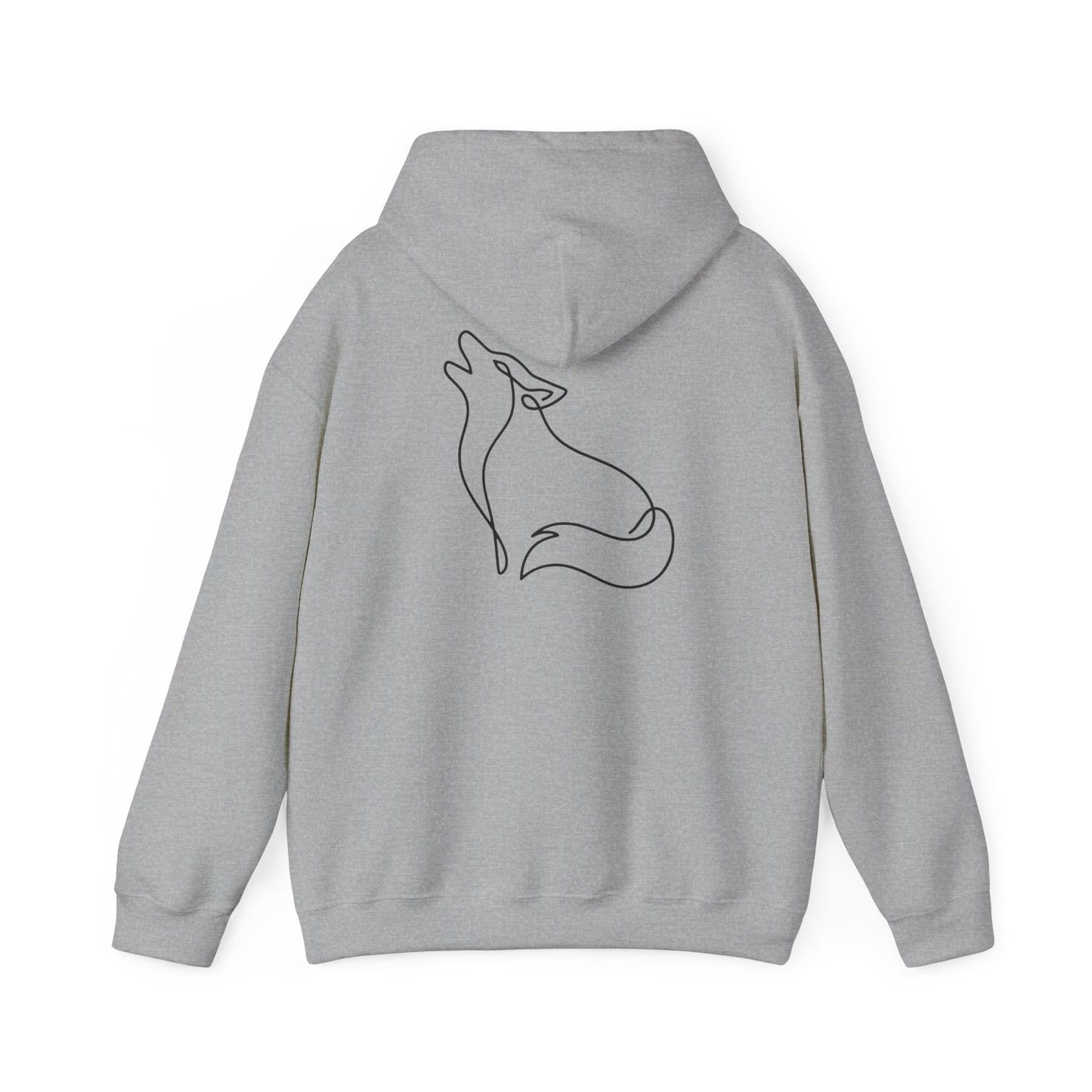 Wolf One Line Hoodie - Back Print