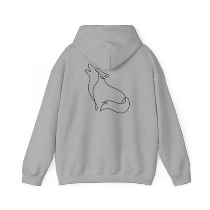 Wolf One Line Hoodie - Back Print