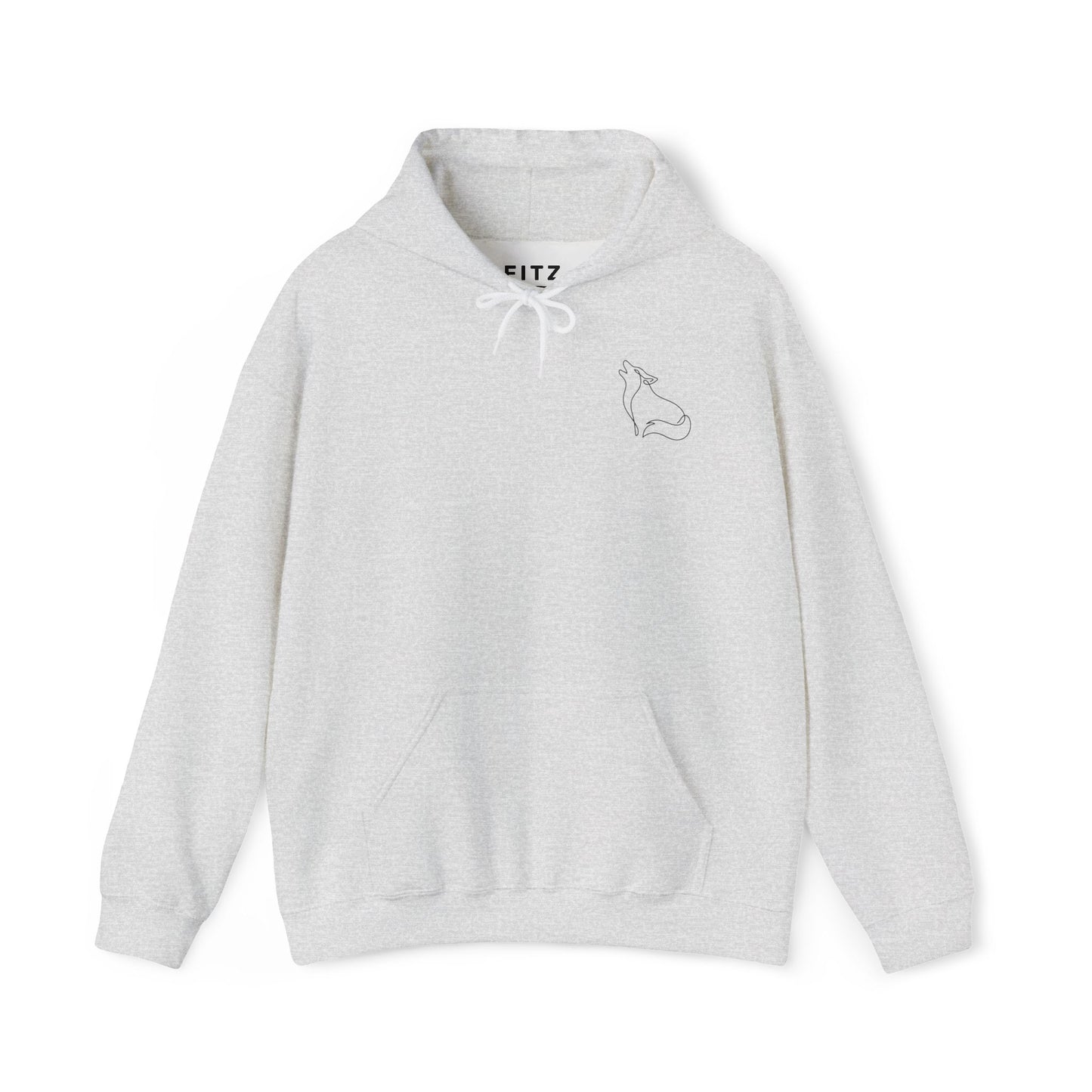 Wolf One Line Hoodie - Back Print