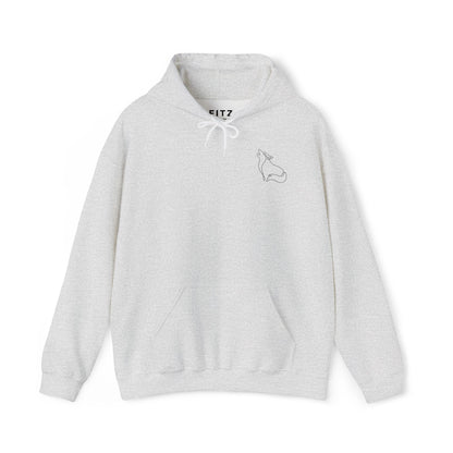 Wolf One Line Hoodie - Back Print