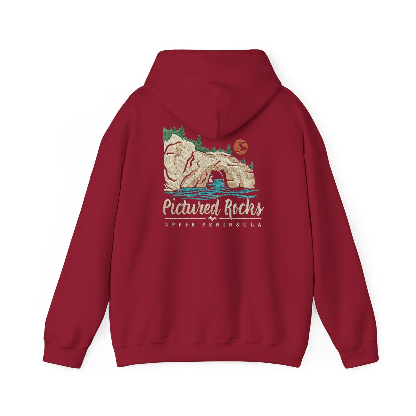 Pictured Rocks Lover's Leap Hoodie - Back Print