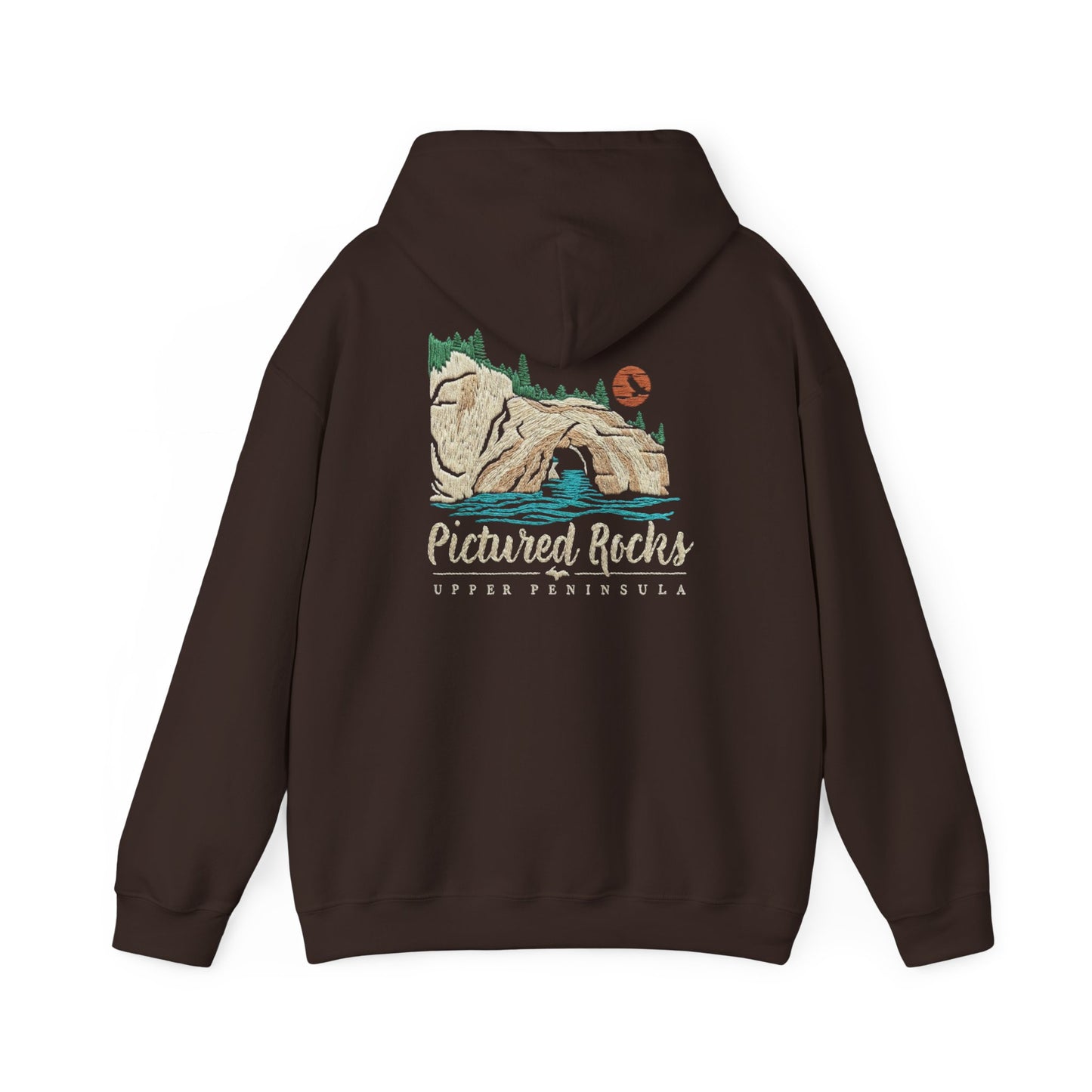 Pictured Rocks Lover's Leap Hoodie - Back Print