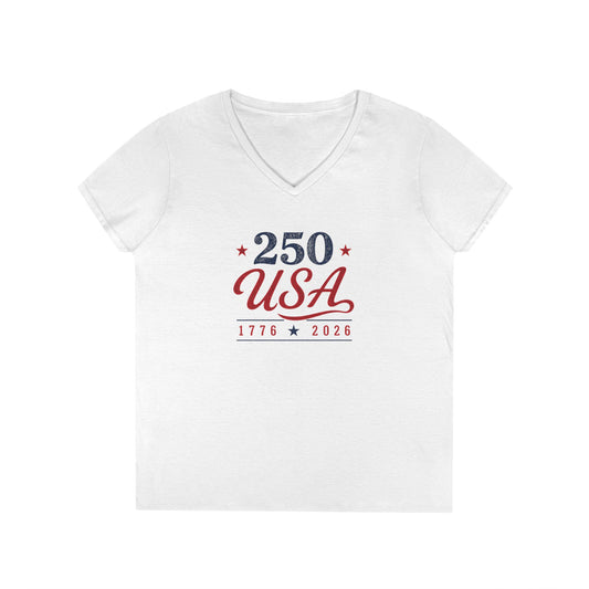 250 USA V-Neck T-Shirt
