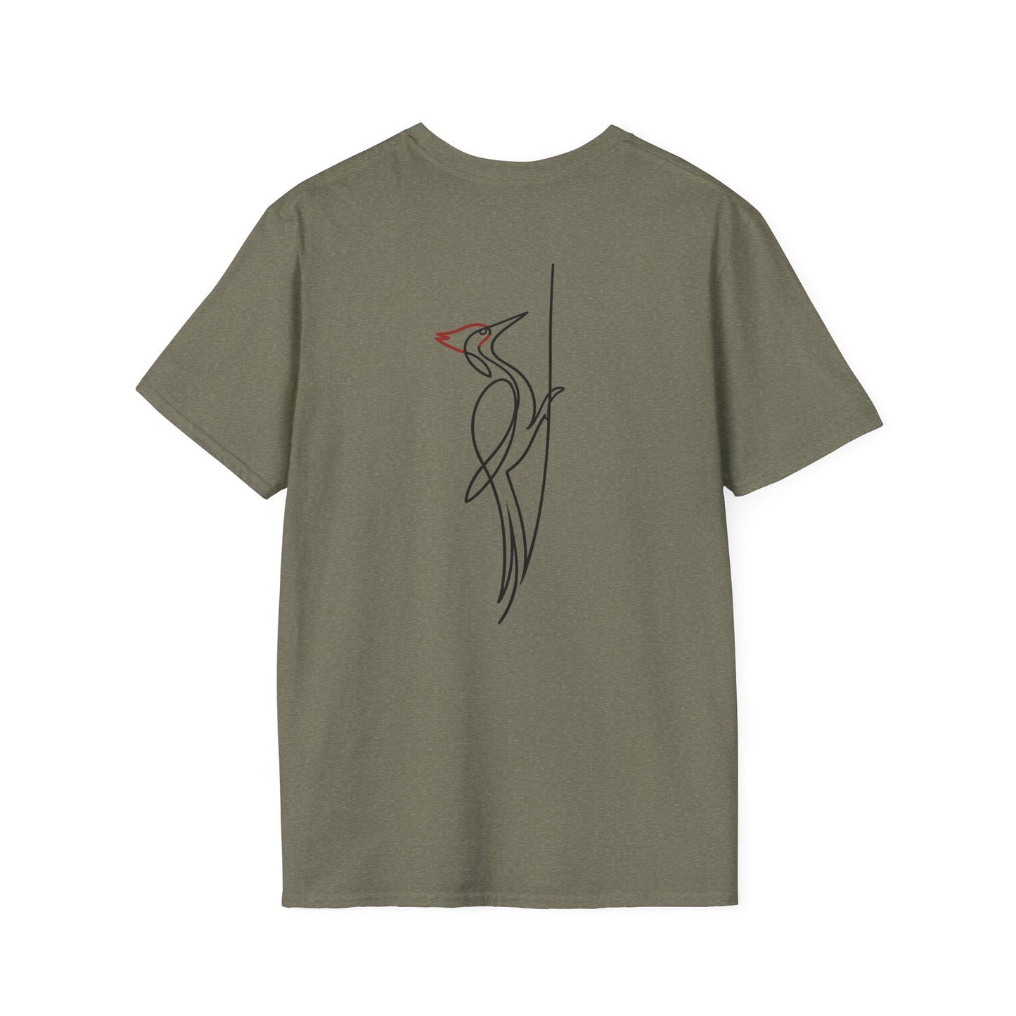 Pileated Woodpecker One Line T-Shirt - Back Print
