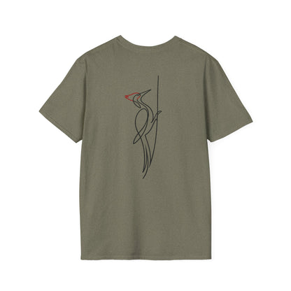 Pileated Woodpecker One Line T-Shirt - Back Print