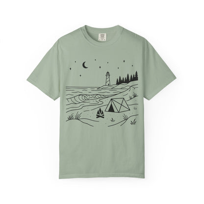 Beach Camping T-Shirt - Heavyweight Comfort Colors