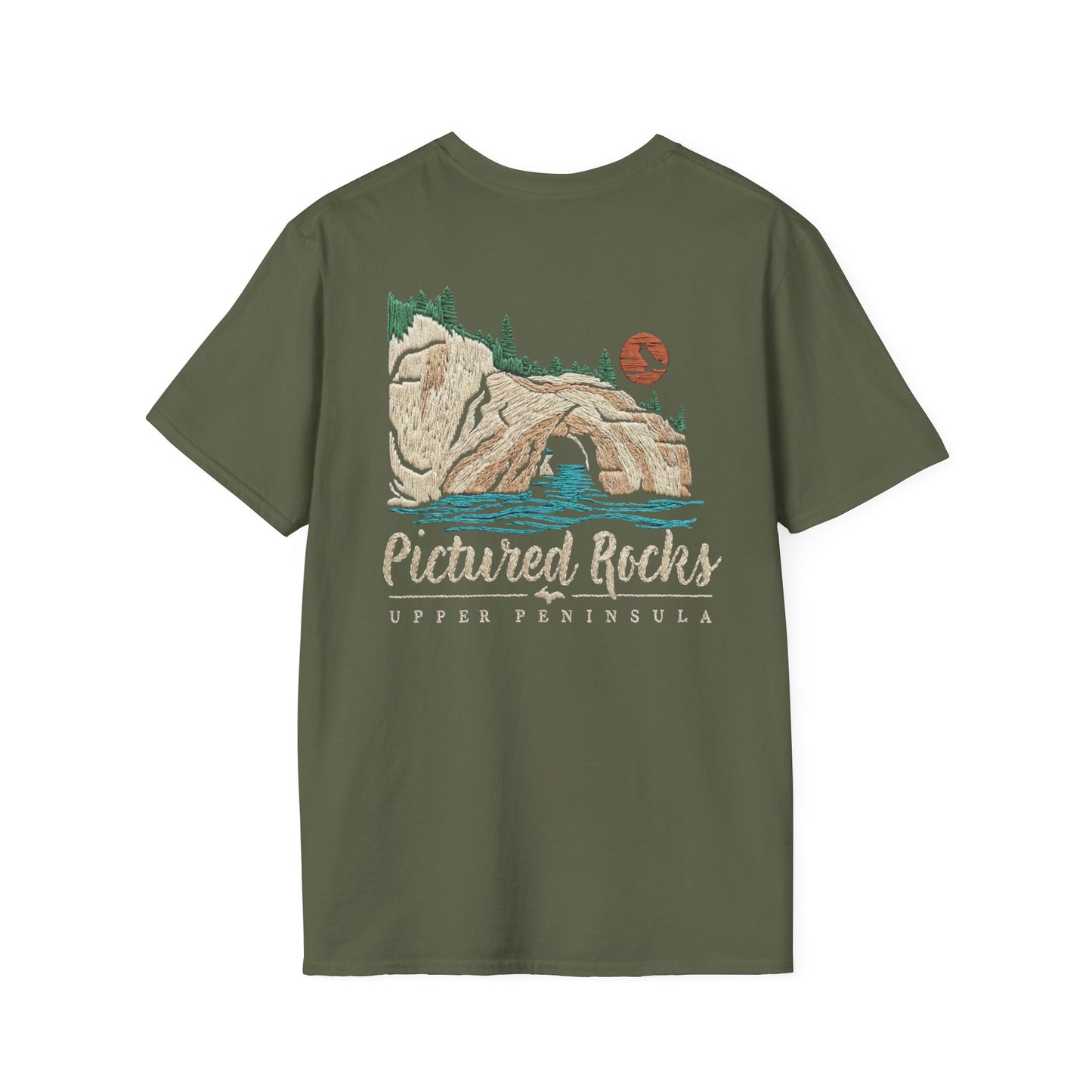 Pictured Rocks Lover's Leap T-Shirt - Back Print