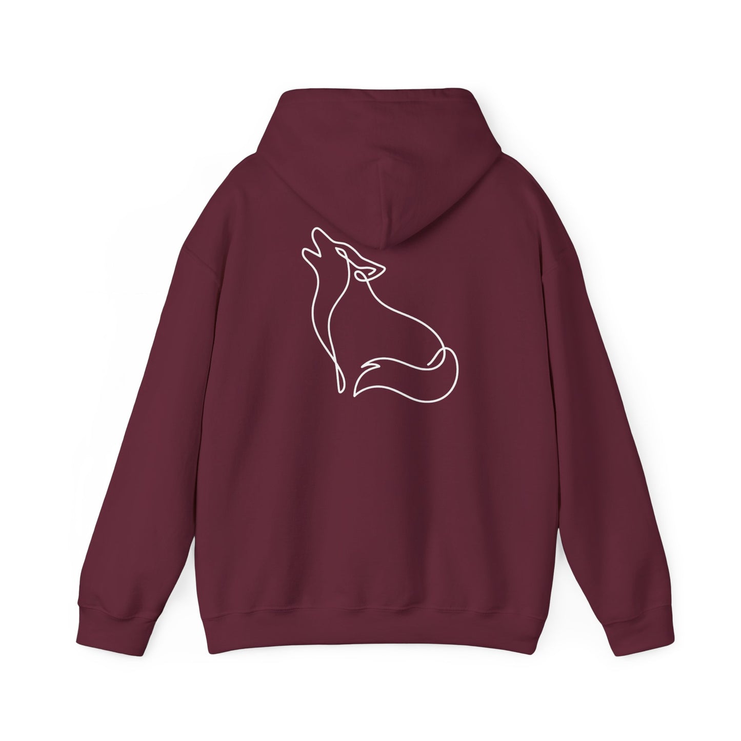 Wolf One Line Hoodie - Back Print
