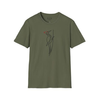 Pileated Woodpecker One Line T-Shirt