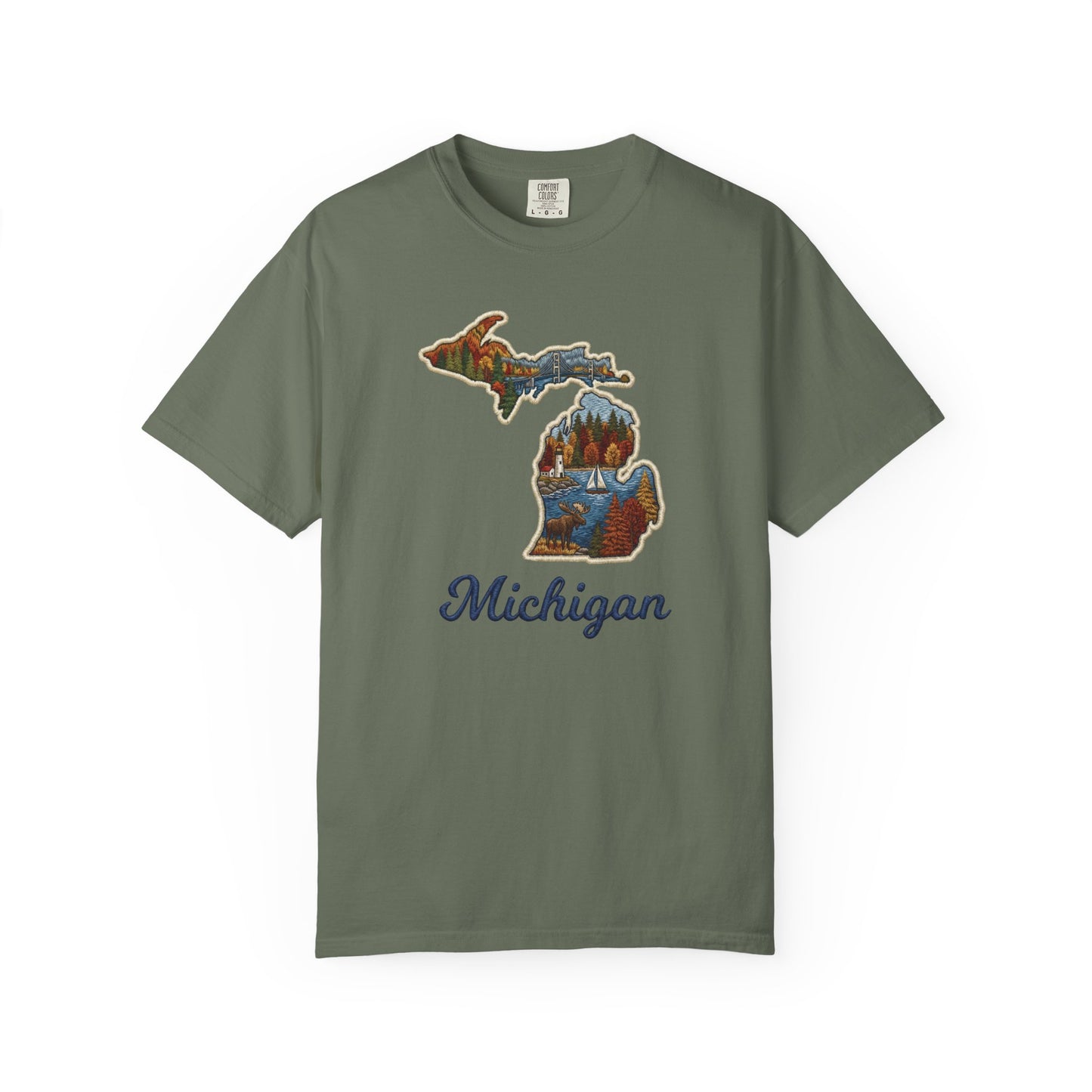 Michigan Scenic Patch Print T-Shirt - Heavyweight Comfort Colors