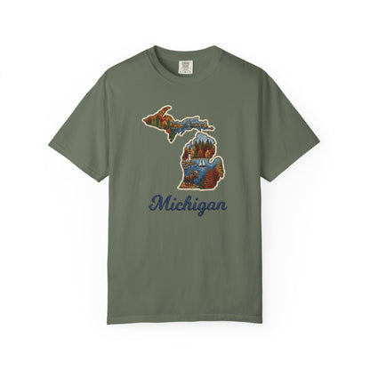 Michigan Scenic Patch Print T-Shirt - Heavyweight Comfort Colors