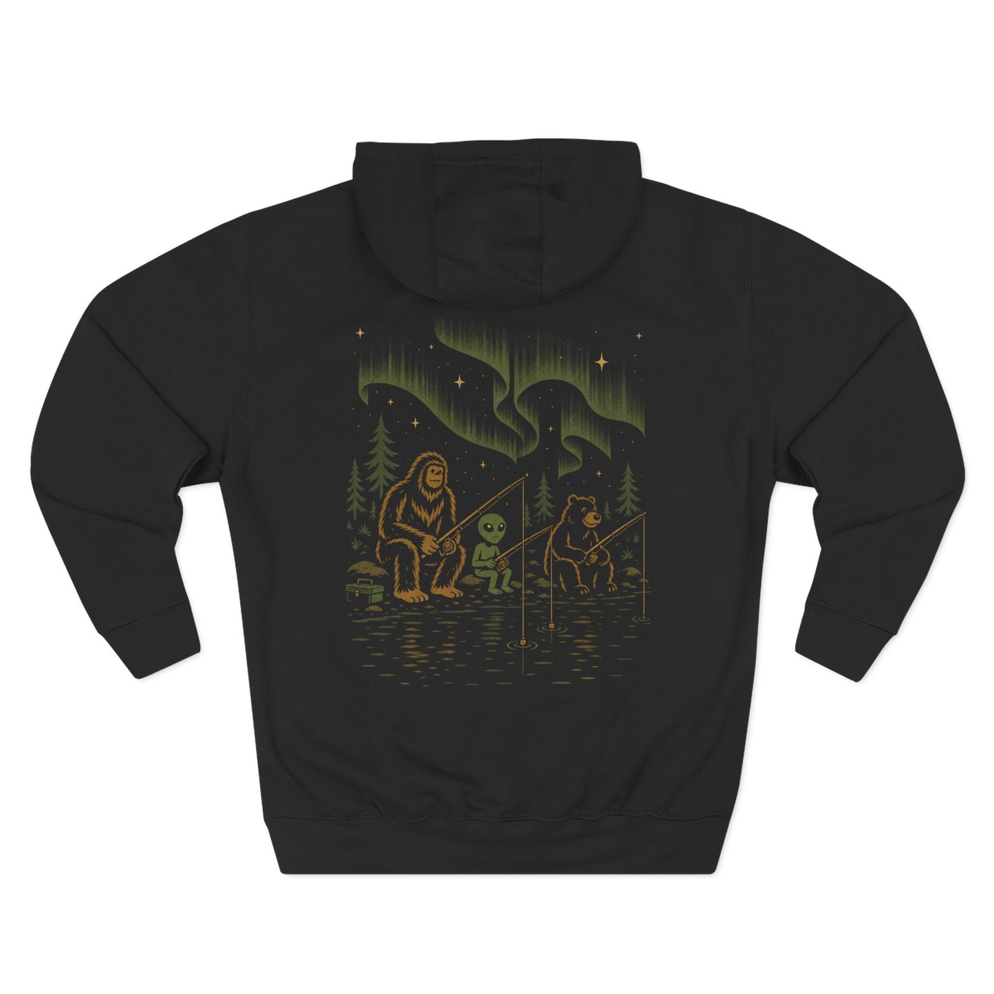 Gone Fishin Hoodie Backprint