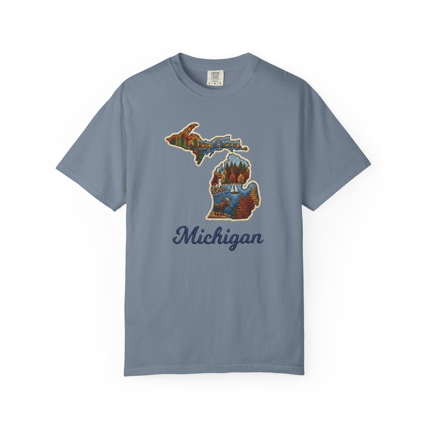 Michigan Scenic Patch Print T-Shirt - Heavyweight Comfort Colors