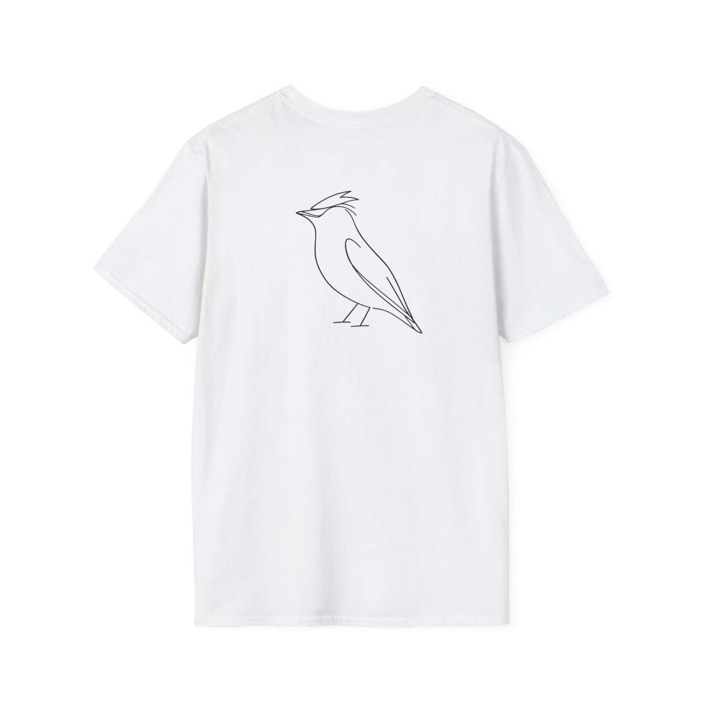 Cedar Waxwing Line T-Shirt - Back Print