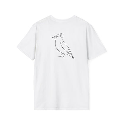 Cedar Waxwing Line T-Shirt - Back Print