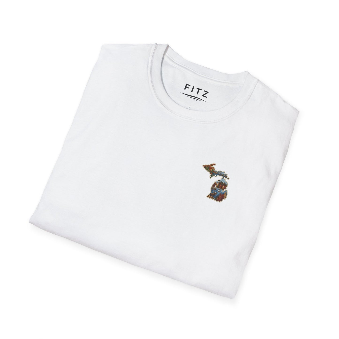 Michigan Scenic Patch Print T-Shirt - Back Print