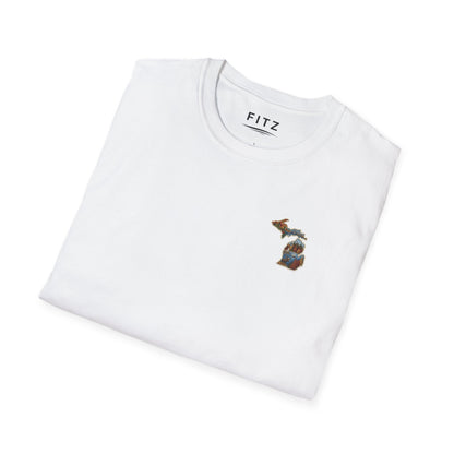 Michigan Scenic Patch Print T-Shirt - Back Print
