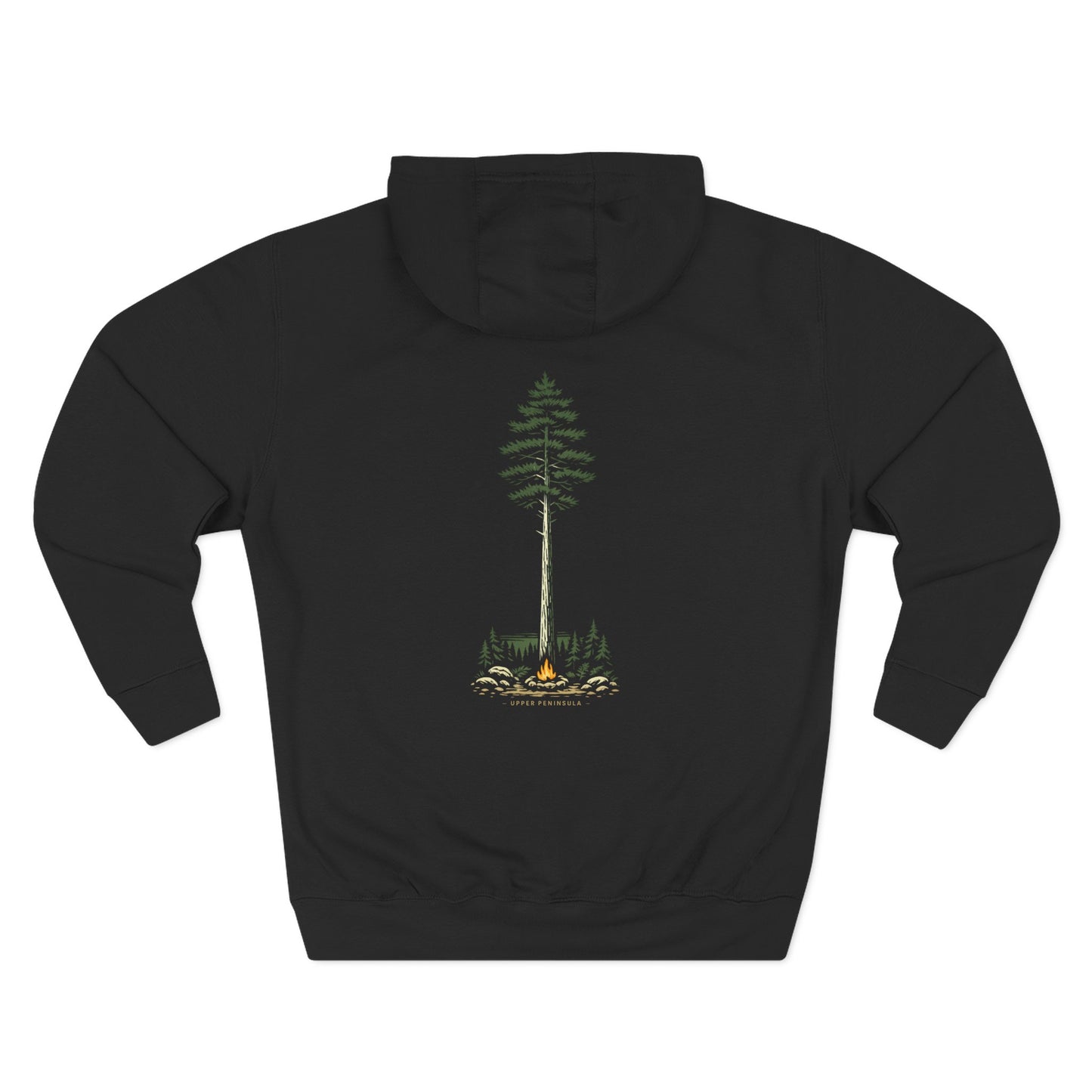 Upper Peninsula Campfire Hoodie Backprint
