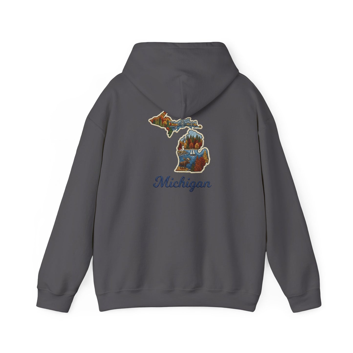 Michigan Scenic Patch Print Hoodie - Back Print