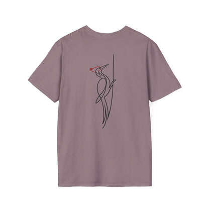 Pileated Woodpecker One Line T-Shirt - Back Print