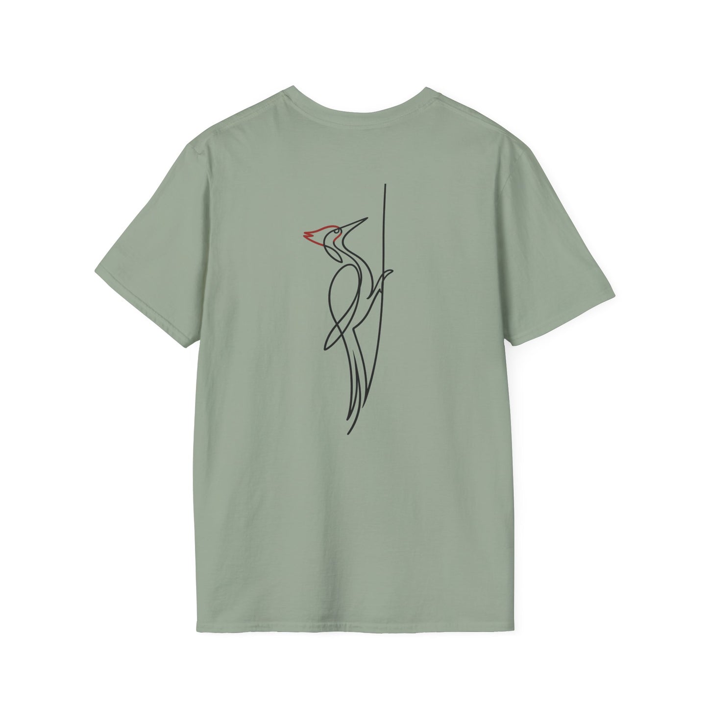 Pileated Woodpecker One Line T-Shirt - Back Print