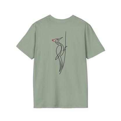 Pileated Woodpecker One Line T-Shirt - Back Print